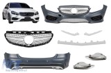 Pachet de tuning tip Line potrivit pentru Mercedes E-Class W212 sedan 2014-2016 cu capete cromate Performance AutoTuning