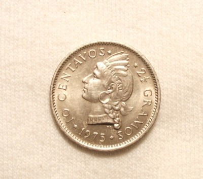 REPUBLICA DOMINICANA 10 CENTAVOS 1975 UNC foto