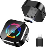 Cumpara ieftin Adaptor Wireless Apple CarPlay &amp; Android Auto 2-in-1 Techstar M17+, USB/USBC Plug &amp; Play, Wi-Fi 5.8GHz + Bluetooth, Mini Compact, Conectare Automata,