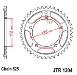 Pinion spate 42 dinti pas lant 525 - Honda CB 600 F Hornet - CBF 600 - CBR 600 - VT 750 - CBR 900 RR Fireblade - XL 1000 Varadero
