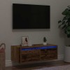 VidaXL Comodă TV cu lumini LED, lemn vechi, 75x35,5x25 cm 860236