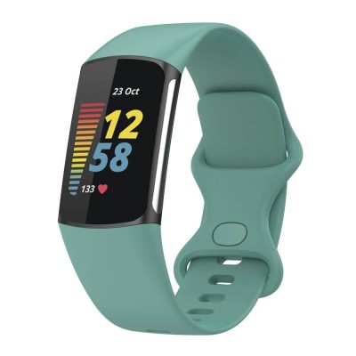 Bratara siliconica Edman pentru Fitbit Charge 5, marimea L, Verde foto