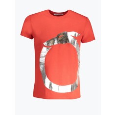Tricou barbati din bumbac cu logo si croiala Regular fit, TRU2MTS01, Rosu, S