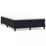 Cumpara ieftin Pat cu arcuri fara saltea negru 140x220 cm catifea