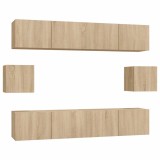 Cumpara ieftin Set dulap TV, 6 piese, stejar sonoma, lemn prelucrat