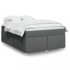 Gossi pat box spring cu saltea, gri inchis, 140x200 cm, textil