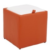 TABURET BOX - IMITATIE PIELE - CORP PORTOCALIU/CAPAC DIVERSE CULORI - Roz 21896