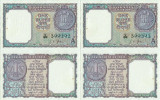 2 x 1963 , 1 rupee ( P-76a ) - India - stare aUNC Stare consecutiva !