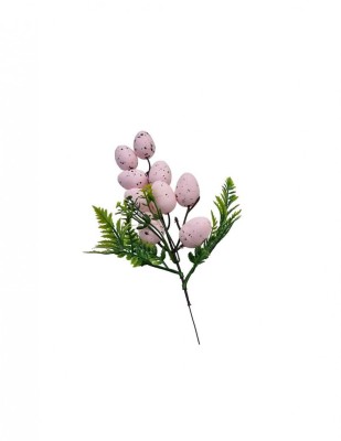 Ramura decorativa de Paste cu oua roz deschis 30 cm foto