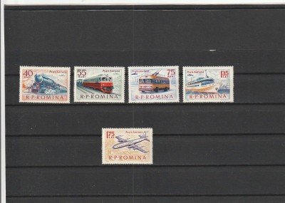 ROMANIA 1963 LP 565 MIJLOACE DE TRANSPORT SERIE MNH NESTAMPILATA foto