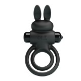 Cumpara ieftin Inel Penis Cu Vibratii Si Rabbit, Negru