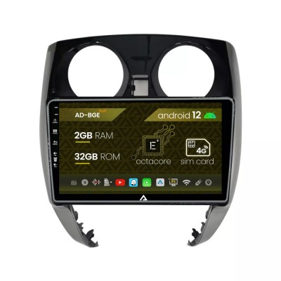 Navigatie Nissan Note (2012-2019), Android 12, E-Octacore 2GB RAM + 32GB ROM, 10.1 Inch - AD-BGE10002+AD-BGRKIT167 foto