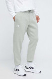 Under Armour pantaloni de trening culoarea verde, neted