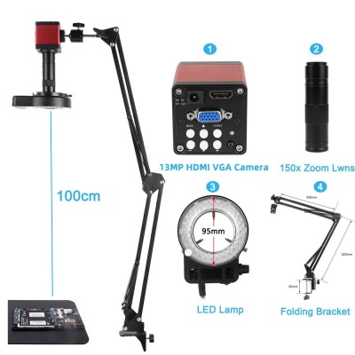 Microscop digital 1080P HDMI USB 150X Zoom SMD electronica foto