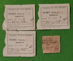 Bilete Teatrul de Stat Brasov anul 1965, consecutive. foto