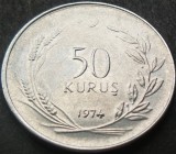 Cumpara ieftin Moneda 50 KURUS - TURCIA, anul 1974 *cod 1843 B