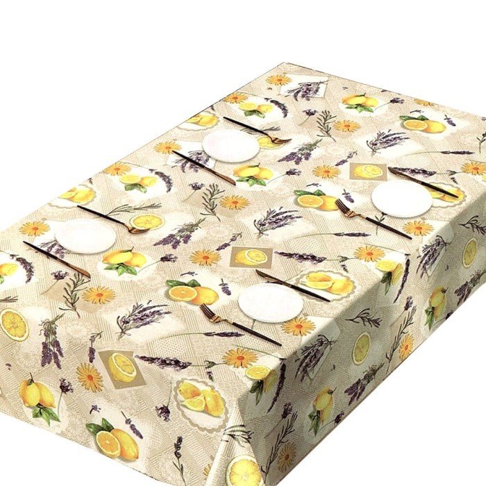 Fata de masa tip musama Pufo Lemon &amp; Flowers, 140 x 200 cm