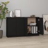 Gossi servante, 2 buc., negru, 60x30x70 cm, lemn compozit