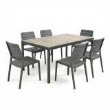 Porto Nova Prime 160 6+1 set de mobilier de grădină cenușă-grafit