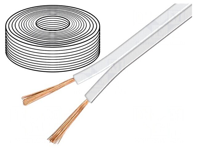 Cablu Difuzor 2x0,5mm2 OFC Alb Neecranat