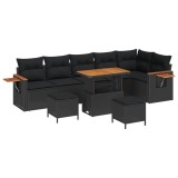 Cumpara ieftin Set de canapele pentru gradina 11 buc. 9-Numar de locuri Negru