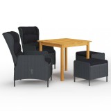 Set de masa pentru gradina, 5 piese, gri inchis