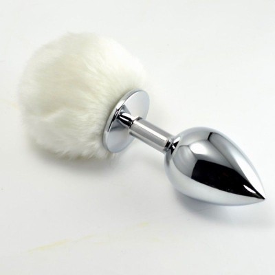 Pompon Metal Plug Small White foto