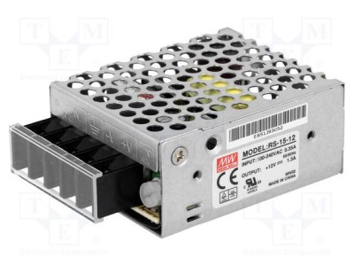 Alimentator pulsatoriu MEAN WELL 15W 12VDC 1,2A pentru &amp;icirc;ncastrare modulară foto