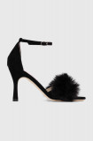 Cumpara ieftin Custommade sandale din piele intoarsa Ashley Suede Plush culoarea negru, 000102046