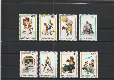 ROMANIA 1981 LP 1045 JOCURI DE COPII SERIE MNH NESTAMPILATA foto