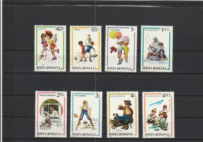 ROMANIA 1981 LP 1045 JOCURI DE COPII SERIE MNH NESTAMPILATA