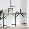 Masa Consola Gossi Stejar Sonoma 140x23x75 cm, Lemn Prelucrat, Cadru Metalic, Picioare Reglabile