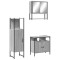 Set mobilier de baie, 3 piese, gri sonoma, lemn prelucrat