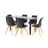 Zelma 6+1 set de sufragerie negru