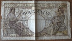 2000 lei 1944, octombrie, filigran Traian, Rom&amp;acirc;nia foto