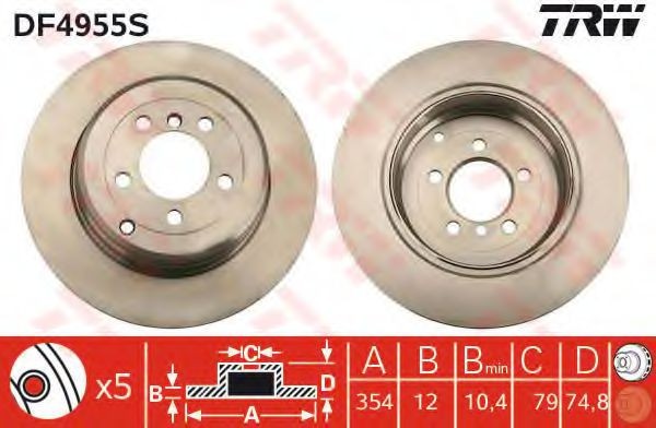 Disc frana LAND ROVER RANGE ROVER III (LM) (2002 - 2012) TRW DF4955S