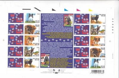 Belgia 2002 fauna caini MI 3114-3118 kleib. MNH foto