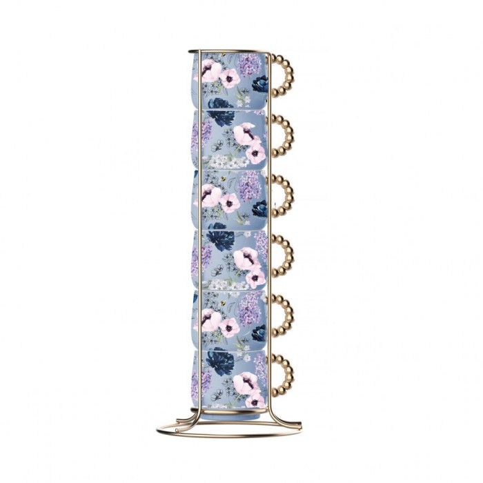 Set 6 cesti espresso cu stativ Bialetti Bridgerton