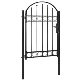 Cumpara ieftin Poarta de gard cu blat arcuit, otel, 104x150 cm, negru