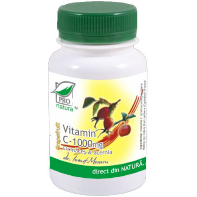 Vitamina C 1000mg cu Macese si Acerola cu Gust de Grapefruit 60cps Medica foto