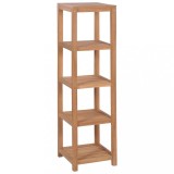 vidaXL Raft depozitare baie, 4 niveluri, 42x42x165 cm, lemn tec masiv