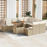 vidaXL Set de masă pentru grădină 9 pcs Bej, crem 100 x 55 x 73 cm