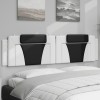 Pernă pentru tăblie pat, alb și negru, 200cm, piele artificială