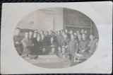 Fotografie tip Carte Postala, Grup de militari la cursuri, 1928
