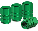 Set 4 Capacele Pentru Ventil Auto Din Aluminiu, Verde RAZ287, General