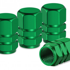 Set 4 Capacele Pentru Ventil Auto Din Aluminiu, Verde R500 160723-2