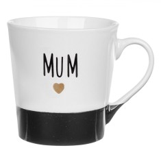 Cană Elarte, New Bone, Imprimeu MUM, Negru/Alb, Capacitate 220ml