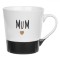 Cană Elarte, New Bone, Imprimeu MUM, Negru/Alb, Capacitate 220ml