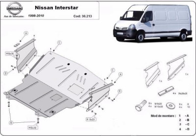 Scut motor metalic Nissan Interstar 1998-2010 foto