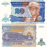 Bancnota Zair 20 Nouveaux Zaires 1993 UNC, Africa, Colectie, Neutilizata